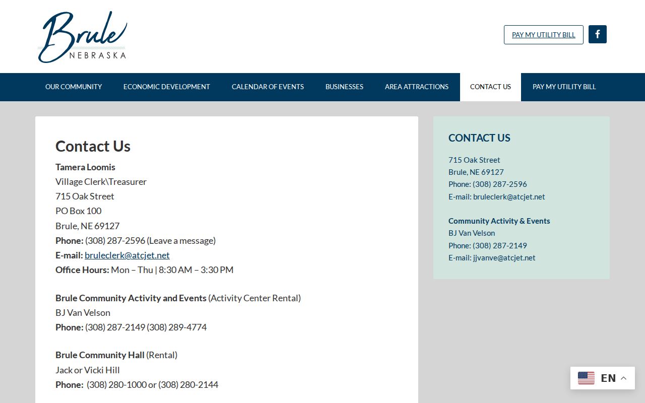 Brule court records and village contact
