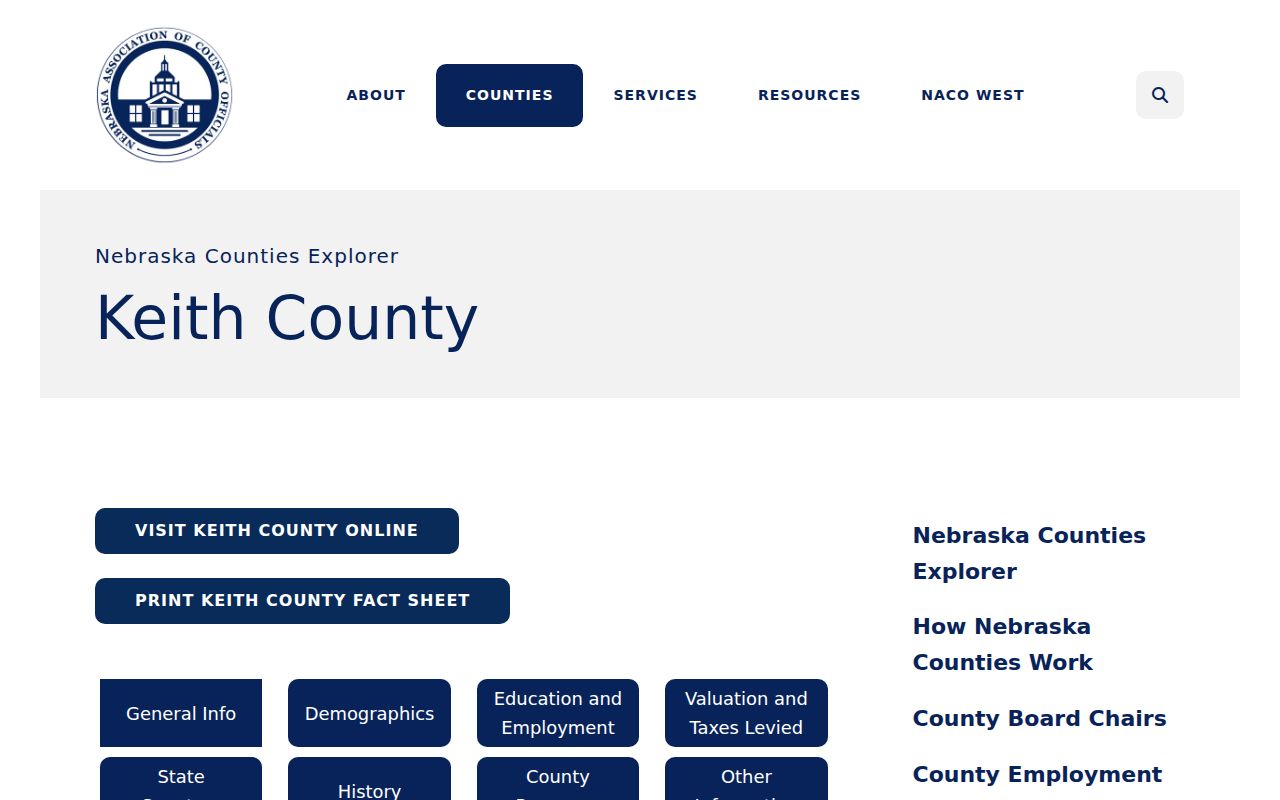 Keith County court docket source showing Keith County community information