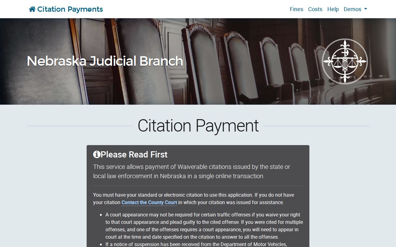 Keith County traffic court records Nebraska citation payment information